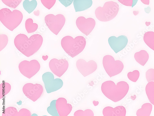 seamless background with valentine heart, ai generative
