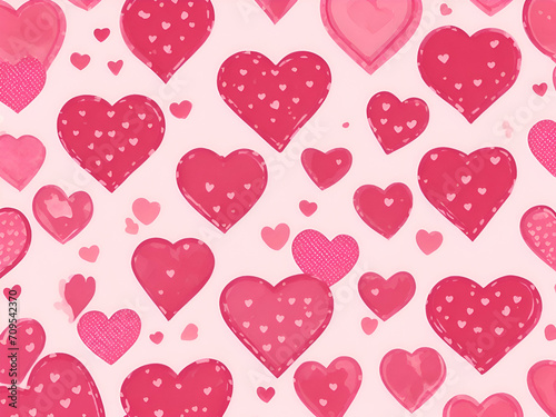 seamless background with valentine heart, ai generative