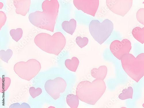 seamless background with valentine heart, ai generative