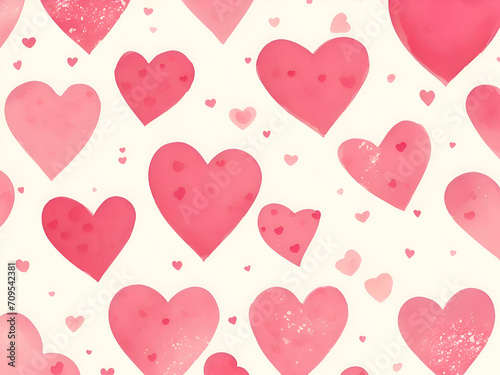 seamless background with valentine heart, ai generative
