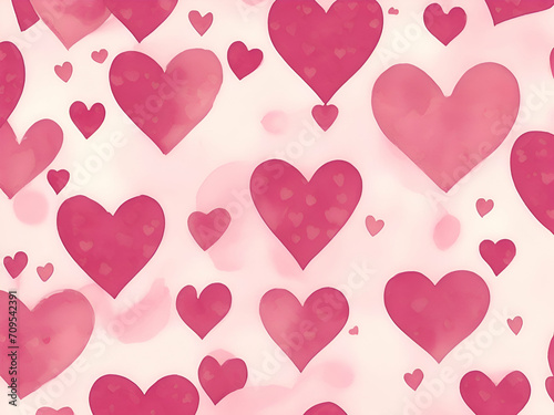 seamless background with valentine heart, ai generative