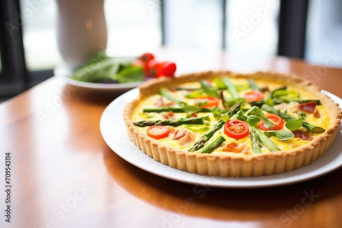 quiche with asparagus and cherry tomatoes