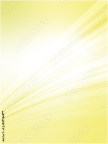 り輝く空にウェーブラインが流れるイメージのアブストラクト背景_ライトイエロー_縦