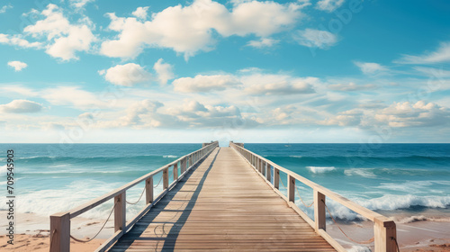 Ocean Views, Blue sky, Symmetry, Wanderlust, Pier, Solo traveler