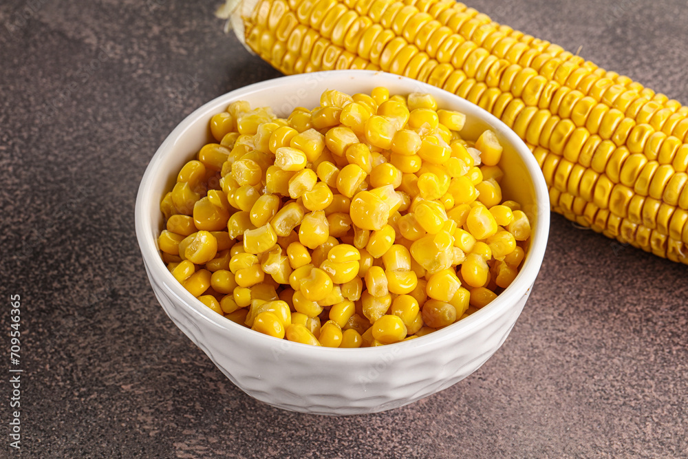 Marinated corn in the bowl Marinated corn in the bowl
