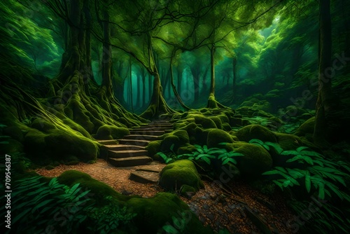 green forest in the jungle