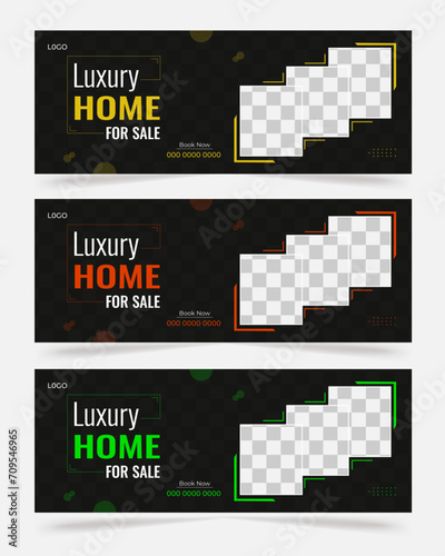  Real estate house property social media Facebook cover photo banner design home for sale template design
