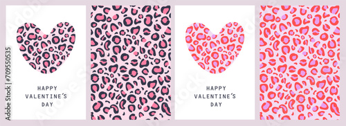 Valentine`s Day card set . Vector illustrations