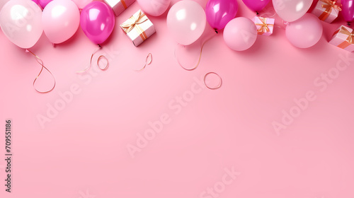 Celebration background with balloon decoration with copy space