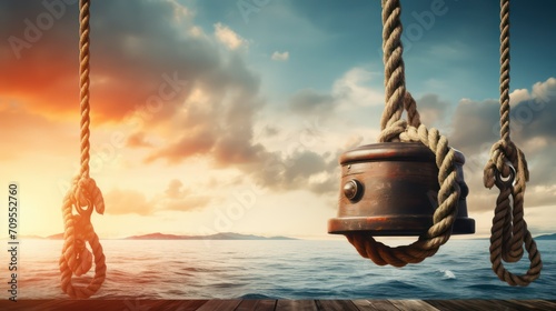 ship bell on the sea