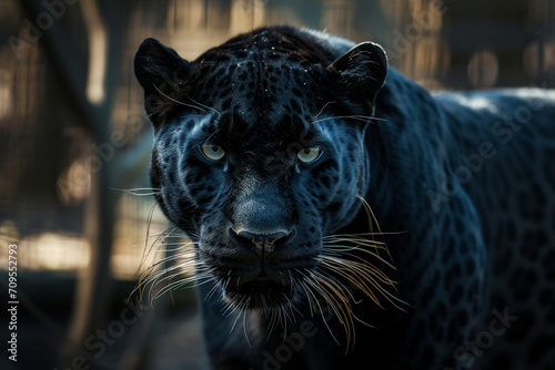 Majestic Black Leopard Close-up Intense Gaze Natural Habitat