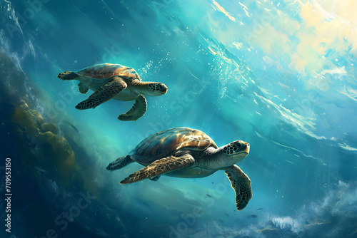 sea turtle swimming © fadi
