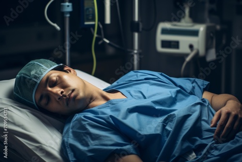 Serene Resting Medical Professional in Hospital Room