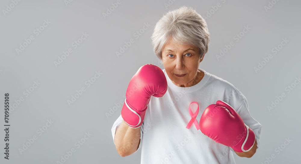 Woman in boxing gloves