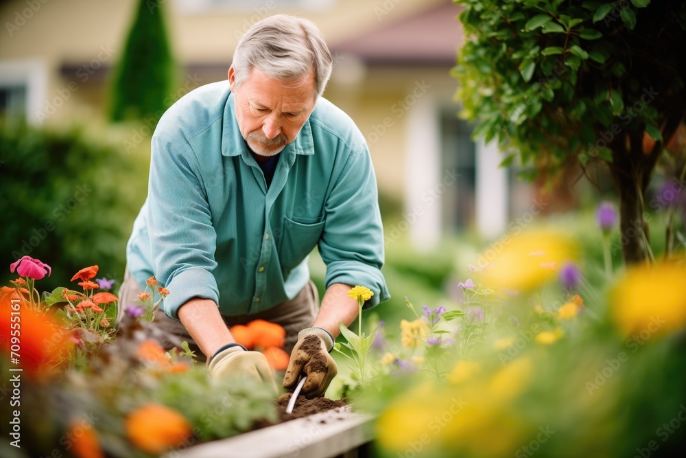 professional planting vibrant flowers in a garden bed professional planting vibrant flowers in a garden bed