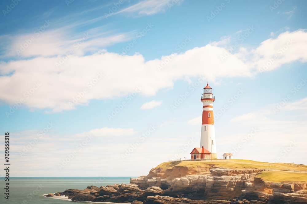 lighthouse standing tall on a coastal cliff