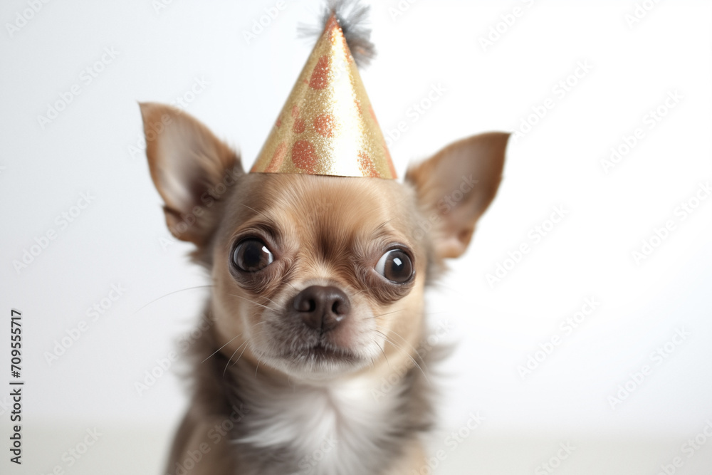 chihuahua puppy wearing a hat