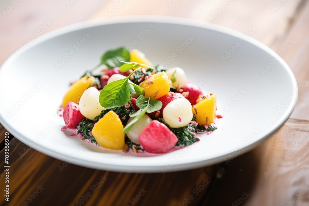 colorful gnocchi with beet, spinach, and potato colorful gnocchi with beet, spinach, and potato