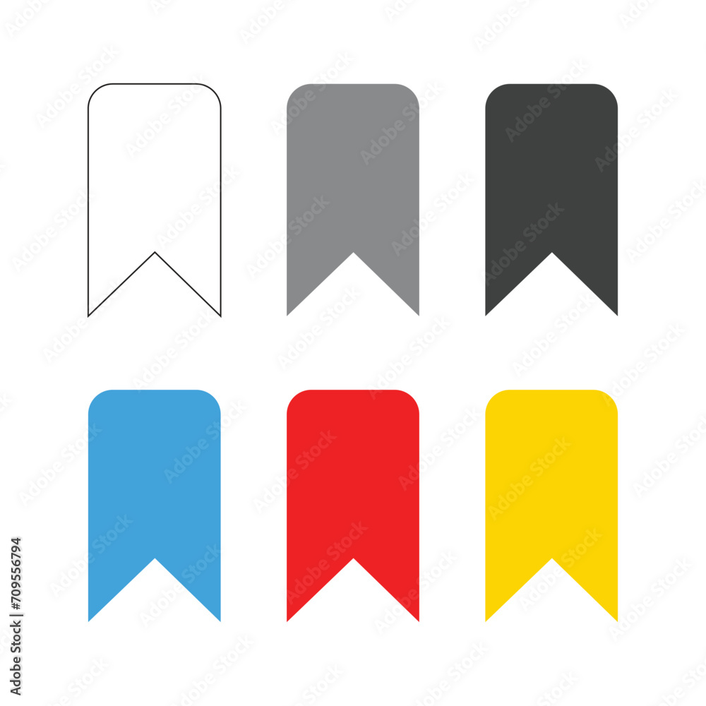 bookmark icon on white background. bookmark sign. vector illustration. set bookmark icon symbol.flat style. bookmark ribbon sign