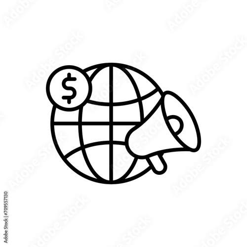 Digital marketing outline icons, minimalist vector illustration ,simple transparent graphic element .Isolated on white background