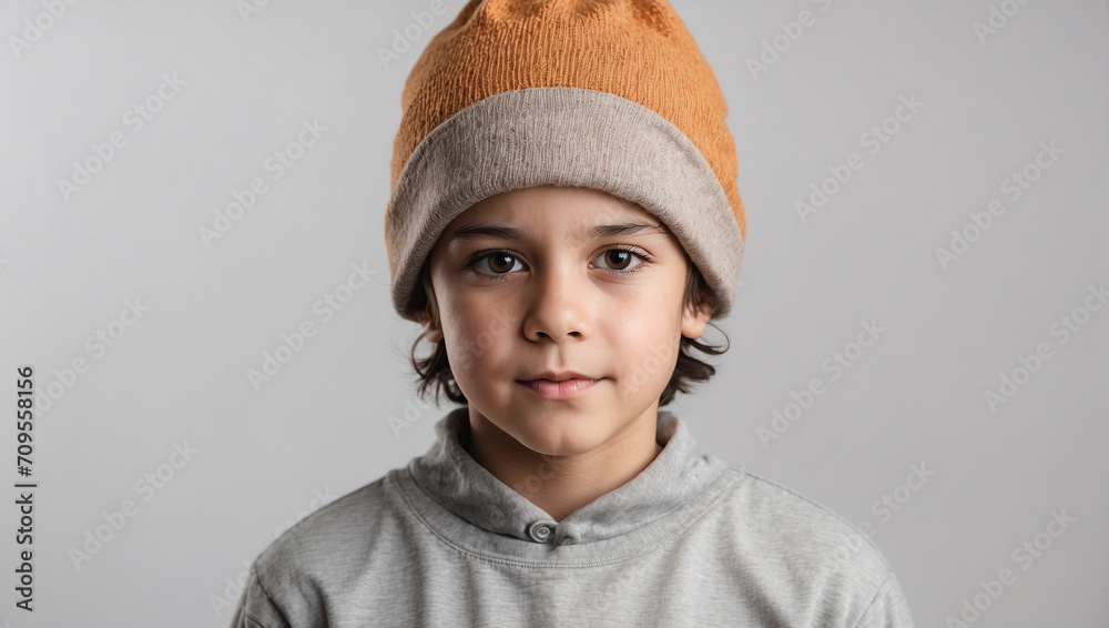 boy wearing a beanie on a white background boy wearing a beanie on a white background