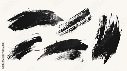 vector ink brush stroke collection 