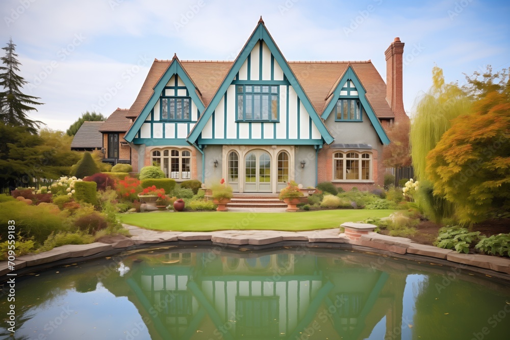 tudor property, gable overlooking pond tudor property, gable overlooking pond