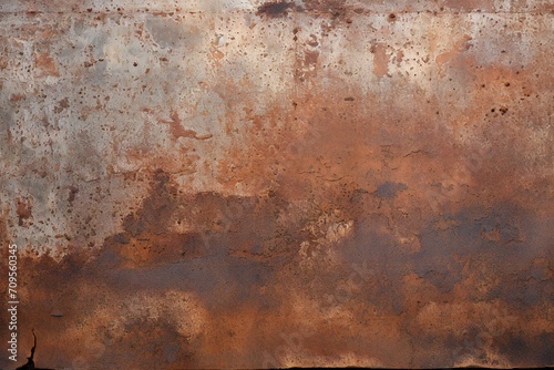 Rusted metal banner on white background Generative AI photo