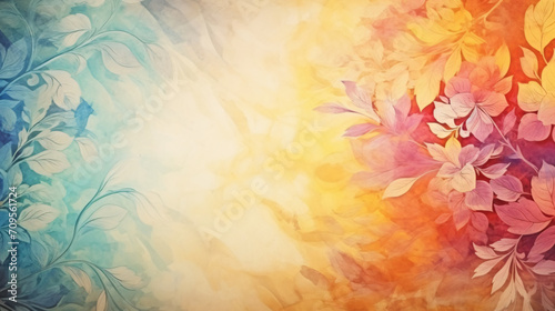 Abstract Background with Floral Ornament, watercolor and colorful art style. © Iqbaltopaz