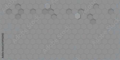 Grey Abstract Seamless Futuristic Simple Hexagonal Gaming Cyber Vector Tech Background Template