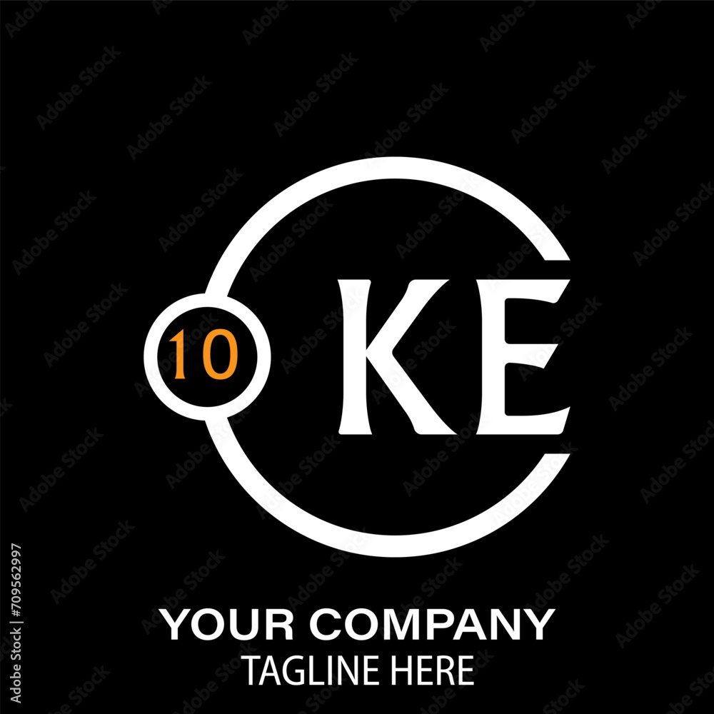 Ke Letter Logo design. black background. Ke Letter Logo Circular Concept. Ke Letter Logo design. black background. Ke Letter Logo Circular Concept.