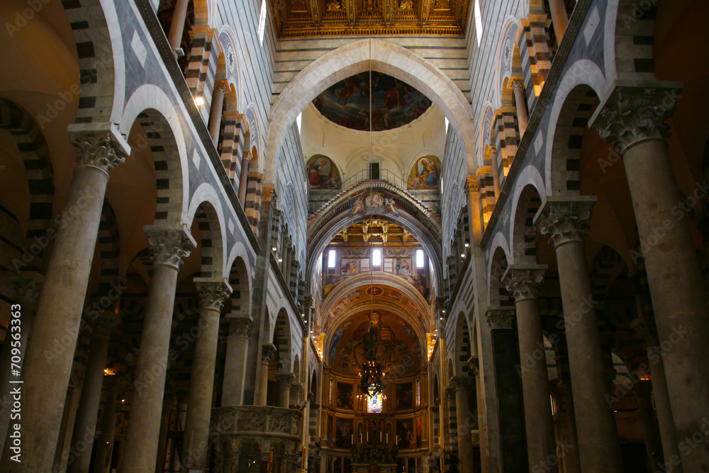 Interior view of Pisa Cathedral Santa Maria Assunta, Tuscany, Italy