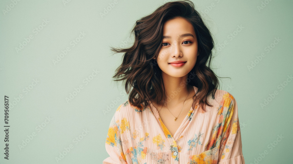 Portrait of a beautiful young asian woman with long hair . Portrait of a beautiful young asian woman with long hair .