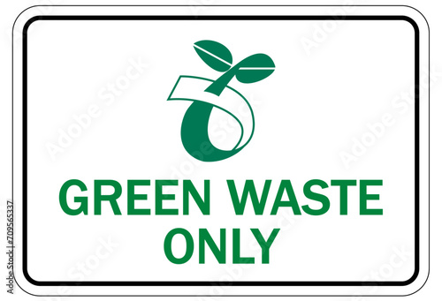 Organic waste recycle compost sign and labels