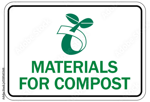 Organic waste recycle compost sign and labels