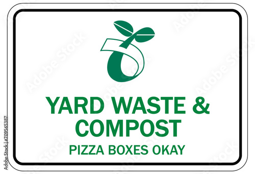 Organic waste recycle compost sign and labels