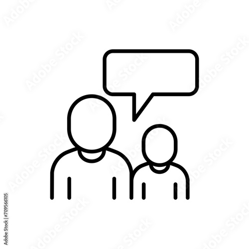 Parent chat outline icons, minimalist vector illustration ,simple transparent graphic element .Isolated on white background