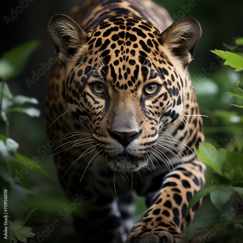 Photo of a mysterious and elusive jaguar. Generative AI