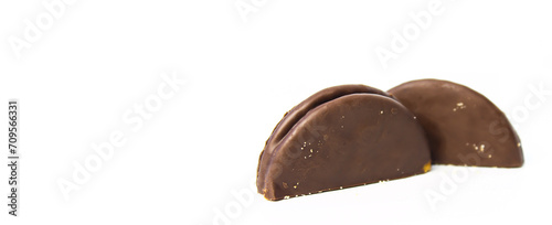 Chocolate Biscuits isolated on a Transparent Background. Copy Space