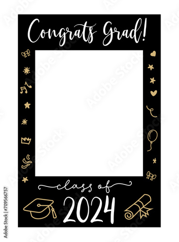 Graduate photo booth frame.