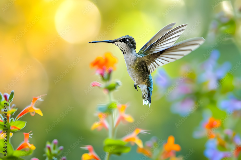 Anmut in der Luft: Ein majestätischer Kolibri zeigt seine lebendige Schönheit im fließenden Flug, ein farbenprächtiges Naturspektakel der leichten Eleganz Anmut in der Luft: Ein majestätischer Kolibri zeigt seine lebendige Schönheit im fließenden Flug, ein farbenprächtiges Naturspektakel der leichten Eleganz