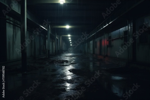 Spooky abandoned hospital interior Generative AI © LayerAce.com