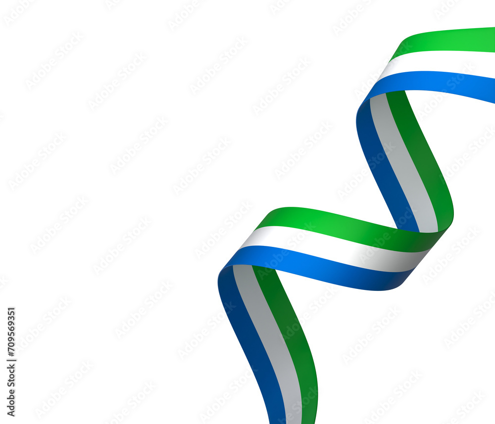 Obraz premium Sierra Leone flag element design national independence day banner ribbon png 