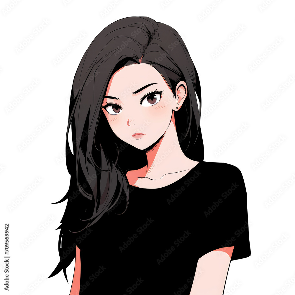 Dynamic young girl design for tee print Dynamic young girl design for tee print