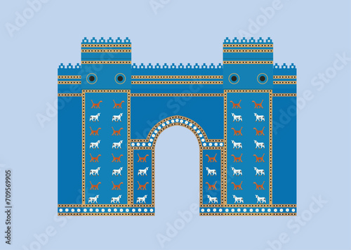 Ishtar gate of Babylon in iraq 