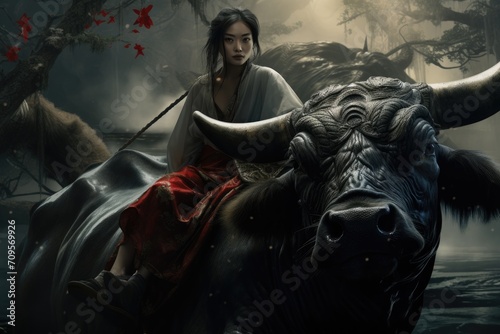 fantasy cow asian mythology © jambulart