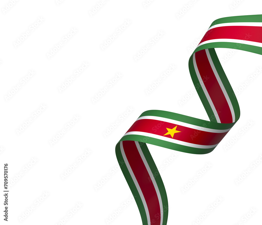 Obraz premium Suriname flag element design national independence day banner ribbon png 