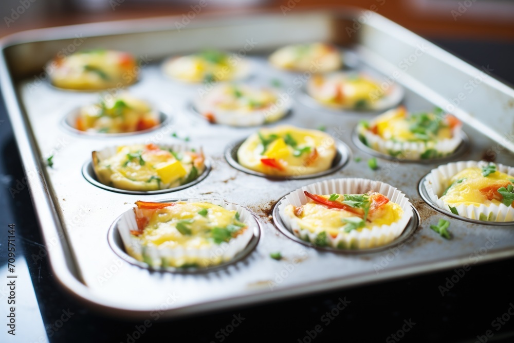 mini omelettes in muffin tin, out of the oven mini omelettes in muffin tin, out of the oven