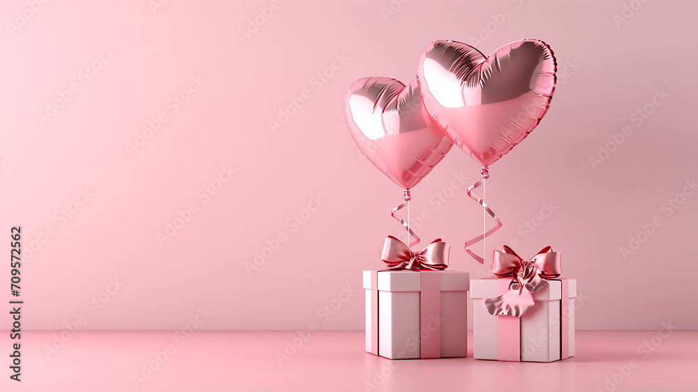 Valentines Day 3d Stage with Copy space for text and products ...