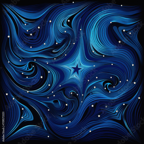 Azure Celestial Harmony: Exploring the Blue Star Grid Waves